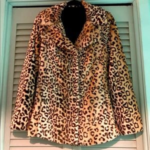 Beautiful Soft Leopard Print Faux Fur Coat